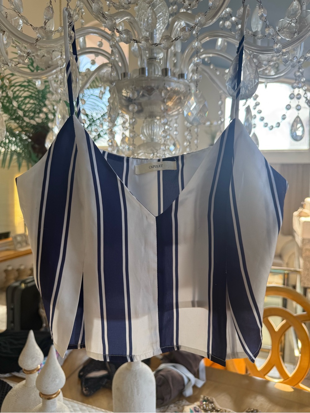 Capulet Navy & White Striped V-Neck Cami Top